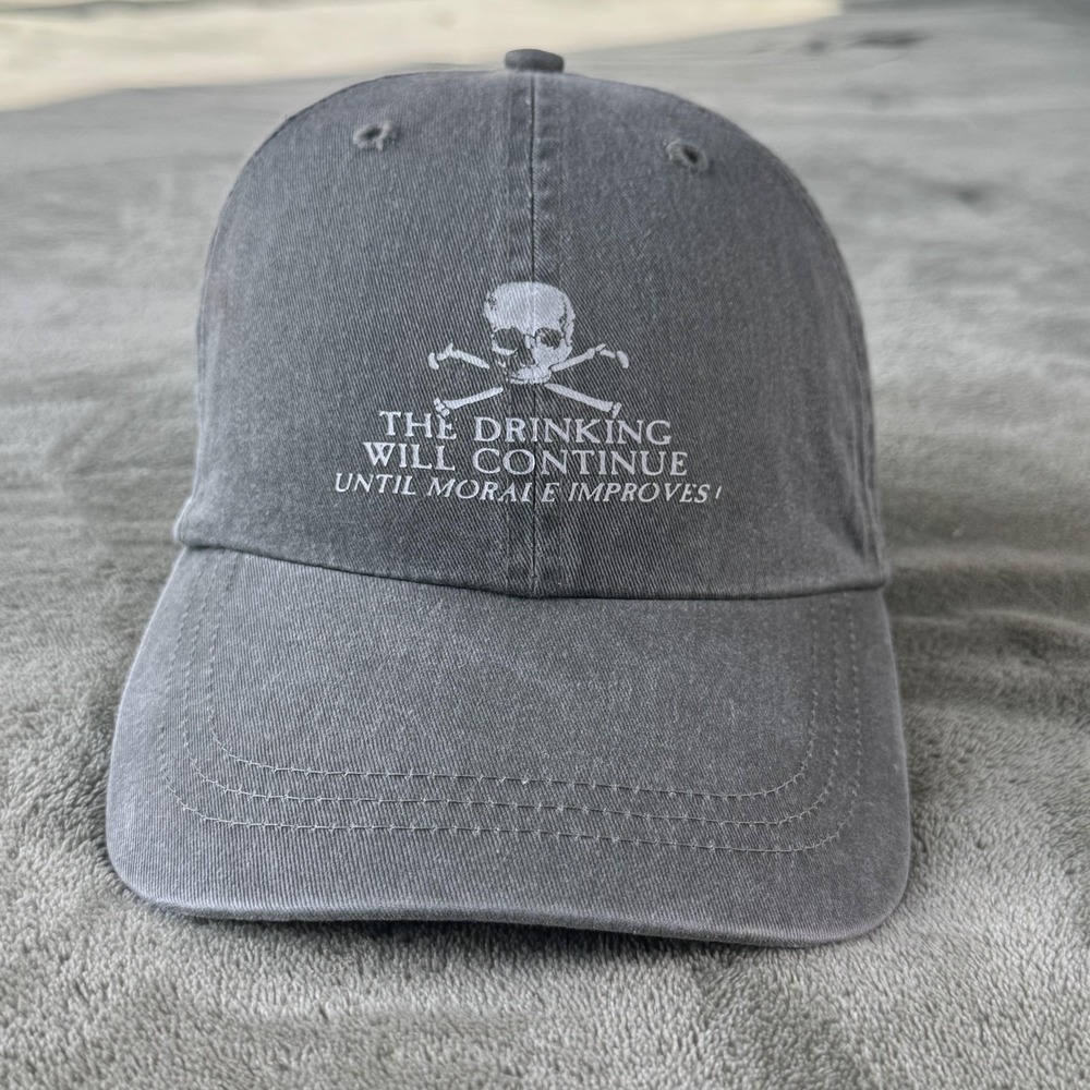 Fahrenheit Hat Cap Strap Back Mens One Size Gray Bump Cap Skull Quote Palm
